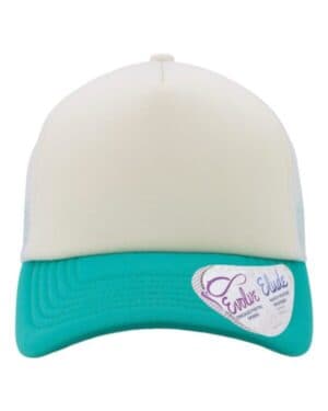 IVORY/ JADE/ WHITE/ SWIRL Infinity her ROSIE women's foam trucker cap