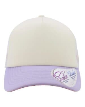 IVORY/ LAVENDER/ WHITE/ SMILEY Infinity her ROSIE women's foam trucker cap