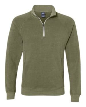 OLIVE TRIBLEND J america 8869 triblend quarter-zip sweatshirt