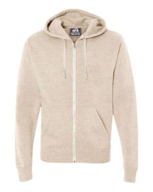 OATMEAL TRIBLEND J america 8872 triblend full-zip hooded sweatshirt