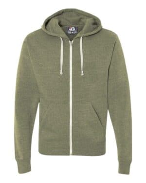 OLIVE TRIBLEND J america 8872 triblend full-zip hooded sweatshirt