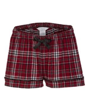 GARNET/ BLACK PLAID Boxercraft BW6501 women's flannel shorts