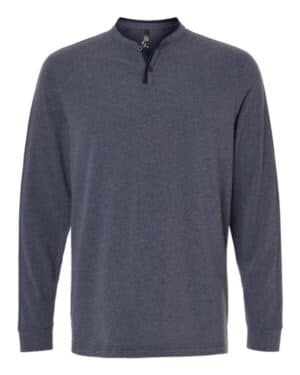 COLLEGIATE NAVY MELANGE Adidas A597 henley long sleeve tee