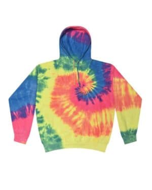 NEON RAINBOW Colortone 8777Y youth tie-dyed hooded sweatshirt