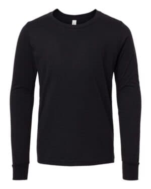 SOLID BLACK BLEND Bella canvas 3501YCVC youth heather cvc long sleeve tee