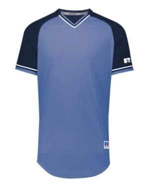 COLUMBIA BLUE/ NAVY/ WHITE Russell athletic R01X3B youth classic v-neck jersey