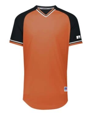 BURNT ORANGE/ BLACK/ WHITE Russell athletic R01X3M classic v-neck jersey