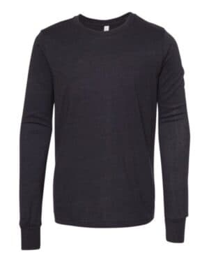 BLACK HEATHER Bella canvas 3501YCVC youth heather cvc long sleeve tee