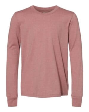 HEATHER MAUVE Bella canvas 3501YCVC youth heather cvc long sleeve tee