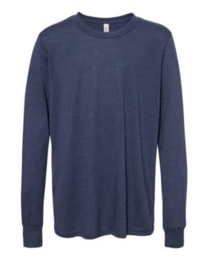 HEATHER NAVY Bella canvas 3501YCVC youth heather cvc long sleeve tee