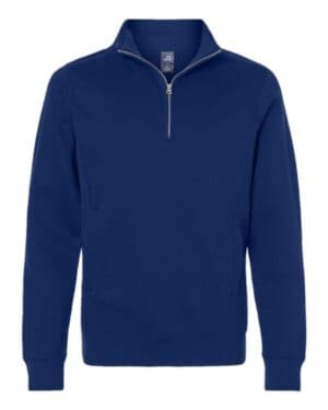 TRUE NAVY J america 8717 heavyweight fleece quarter-zip sweatshirt