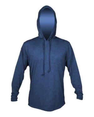 NAVY HEATHERED Anetik MVLPRH8 low pro tech hooded long sleeve t-shirt