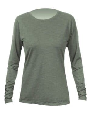 DARK OLIVE HEATHERED Anetik WSBRZL0 women's breeze tech long sleeve t-shirt