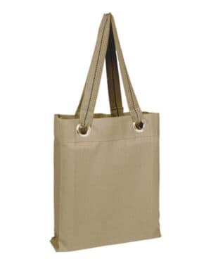 NATURAL Q-tees Q1630 large grommet tote