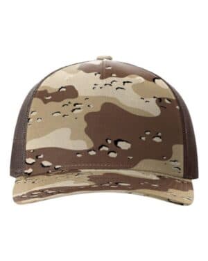 DESERT CAMO/ BROWN Richardson 112PFP five-panel printed trucker cap