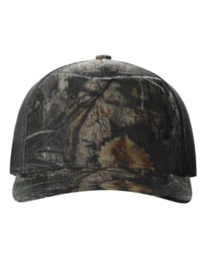 MOSSY OAK COUNTRY DNA/ BLACK Richardson 112PFP five-panel printed trucker cap