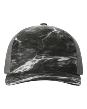 MOSSY OAK ELEMENTS BLACKTIP/ CHARCOAL Richardson 112PFP five-panel printed trucker cap