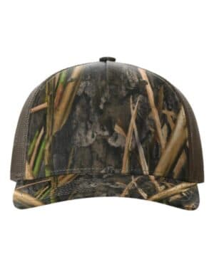 MOSSY OAK HABITAT/ BROWN Richardson 112PFP five-panel printed trucker cap