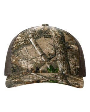 REALTREE EDGE/ BROWN Richardson 112PFP five-panel printed trucker cap