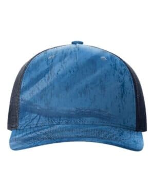 REALTREE FISHING LIGHT BLUE/ NAVY Richardson 112PFP five-panel printed trucker cap