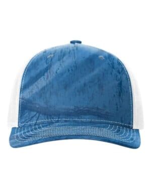 REALTREE FISHING LIGHT BLUE/ WHITE Richardson 112PFP five-panel printed trucker cap