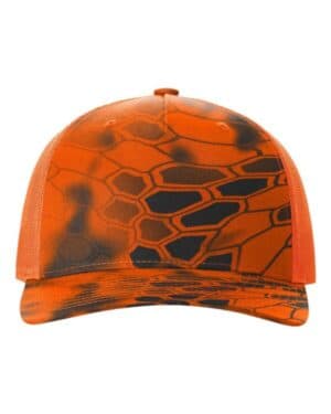 KRYPTEK INFERNO/ BLAZE ORANGE Richardson 112PFP five-panel printed trucker cap