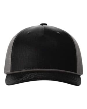 BLACK/ CHARCOAL Richardson 112FPR five-panel trucker with rope cap