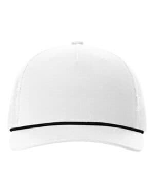 WHITE/ BLACK Richardson 112FPR five-panel trucker with rope cap