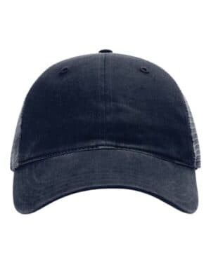 NAVY Richardson 111 garment-washed trucker cap