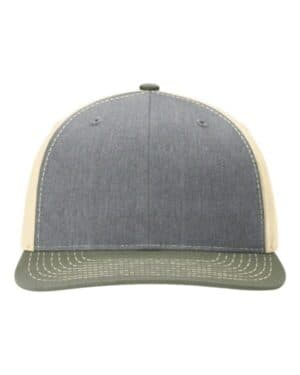 HEATHER GREY/ BIRCH/ LODEN Richardson 312 twill back trucker cap