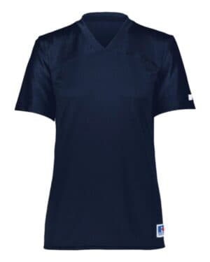 NAVY Russell athletic R0593X women's solid flag football jersey