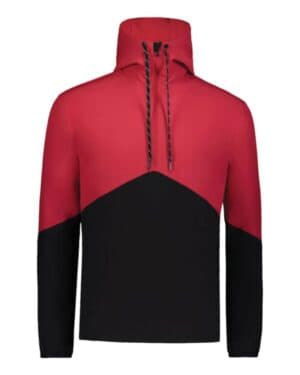TRUE RED/ BLACK Russell athletic R20DSM legend hooded quarter-zip pullover