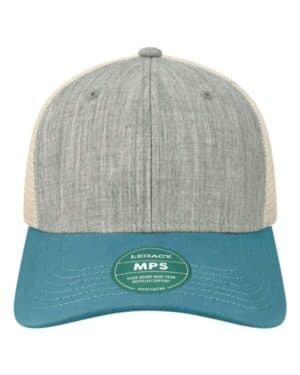 MELANGE GREY/ PACIFIC BLUE/ STONE Legacy MPS mid-pro snapback trucker cap