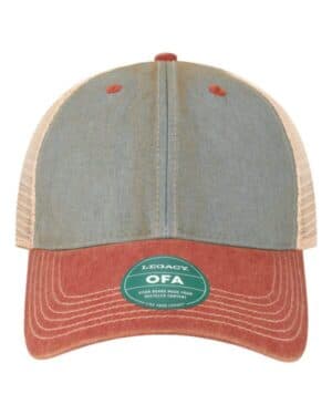 LIGHT BLUE/ CARDINAL Legacy OFA old favorite trucker cap