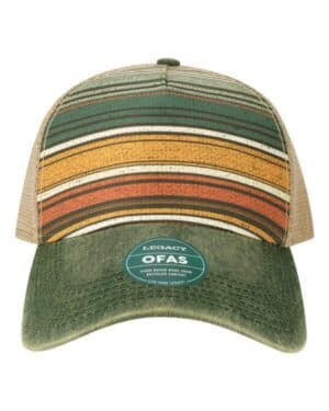 GREEN STRIPE Legacy OFAFP old favorite five-panel trucker cap