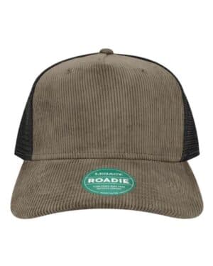 DARK GREY CORDUROY/ BLACK Legacy ROADIE five-panel trucker cap