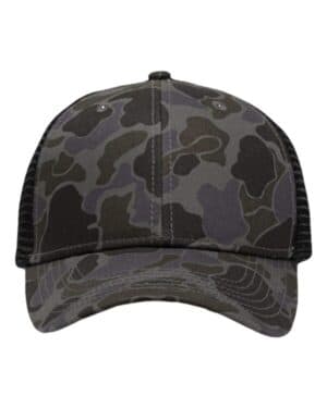 CHINO BLACK DUCK CAMO/ BLACK SP1450 traditional lo-pro mesh back trucker fit cap