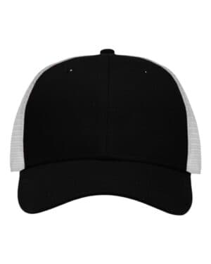 CHINO BLACK/ WHITE SP1450 traditional lo-pro mesh back trucker fit cap