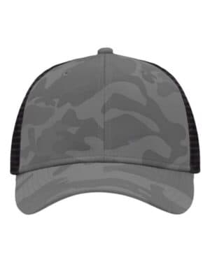 GREY CAMO/ BLACK SP1450 traditional lo-pro mesh back trucker fit cap