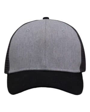HEATHER GREY/ CHARCOAL/ BLACK SP1450 traditional lo-pro mesh back trucker fit cap