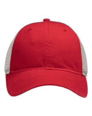RED/ STONE Sportsman SP1750 mesh dad hat fit