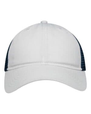 WHITE/ NAVY Sportsman SP1750 mesh dad hat fit