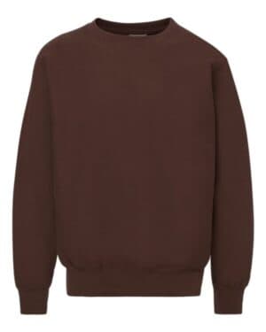 ESPRESSO BROWN Mv sport 496 pro-weave crewneck sweatshirt