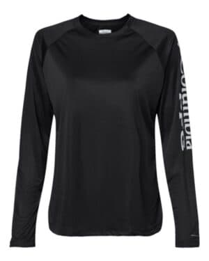 BLACK/ CIRRUS GREY Columbia 212485 women's pfg tidal tee ii long sleeve