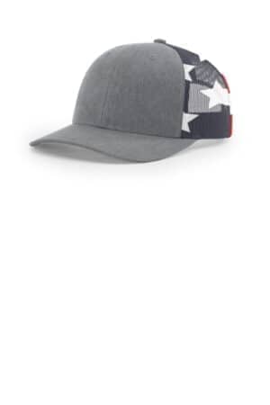 HEATHER GREY/ STARS STRIPES HEATHER GREY/ STARS STRIPES 112PM richardson printed mesh trucker