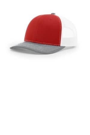 RED/ WHITE/ HEATHER GREY 112 richardson trucker cap