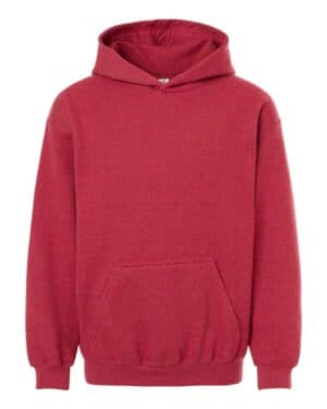 HEATHER RED Tultex 320Y youth hooded sweatshirt