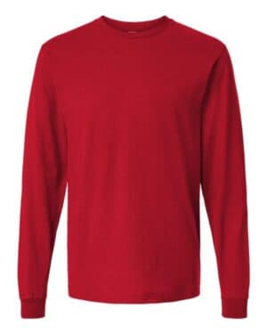RED Tultex 202LS fine jersey long sleeve t-shirt