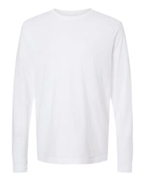 WHITE Tultex 202LS fine jersey long sleeve t-shirt