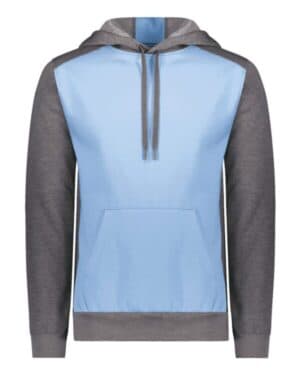 COLUMBIA BLUE/ CARBON HEATHER 6865 eco revive three-season triblend fleece hooded sweatshirt